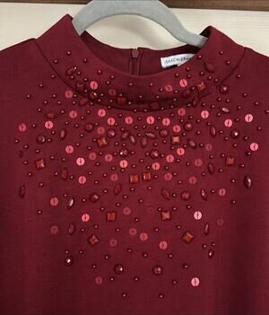 Isaac Mizrahi Sequined Red Dress XL